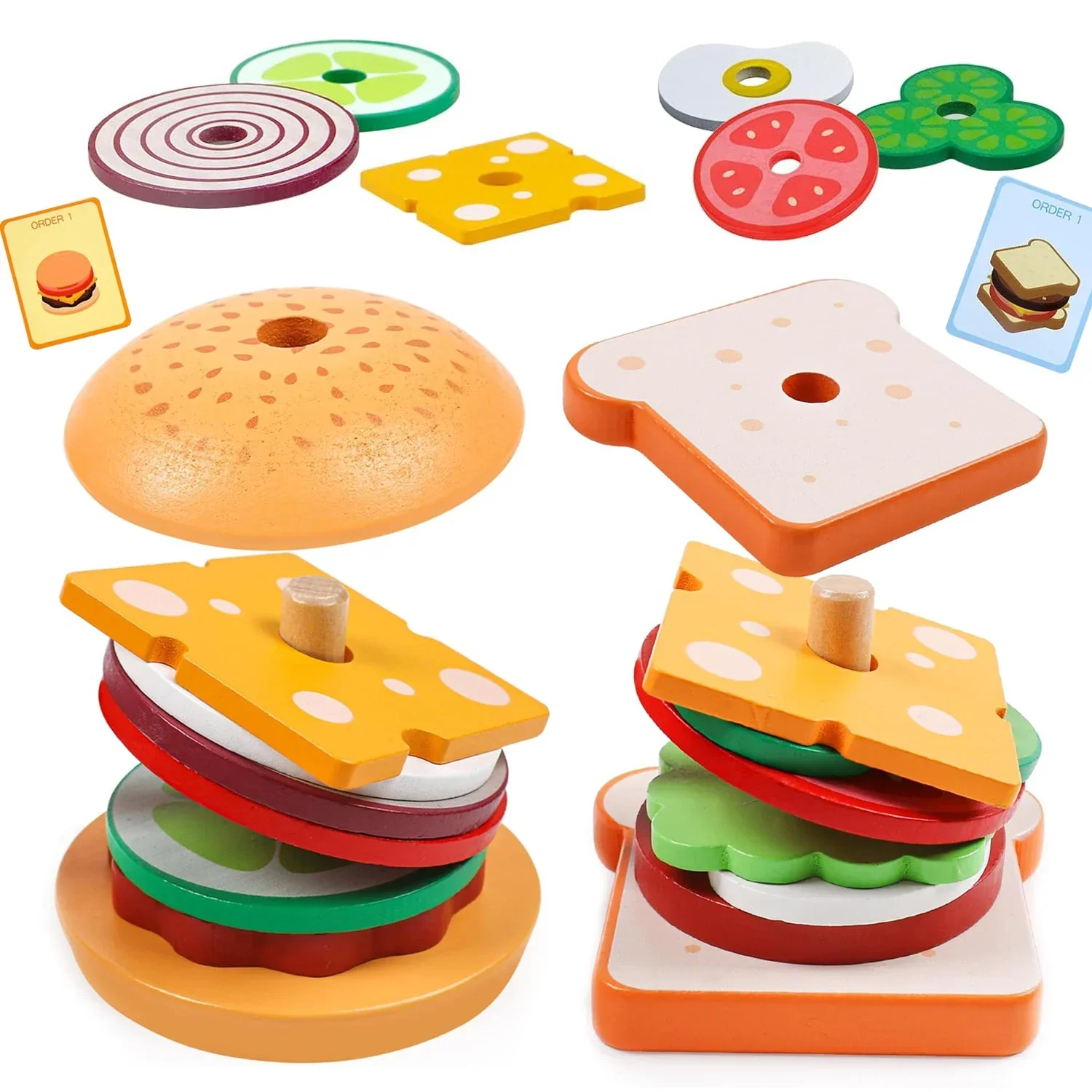 Woods™ – Smakelijk Stapelen – Sandwich Bouwspeelgoed