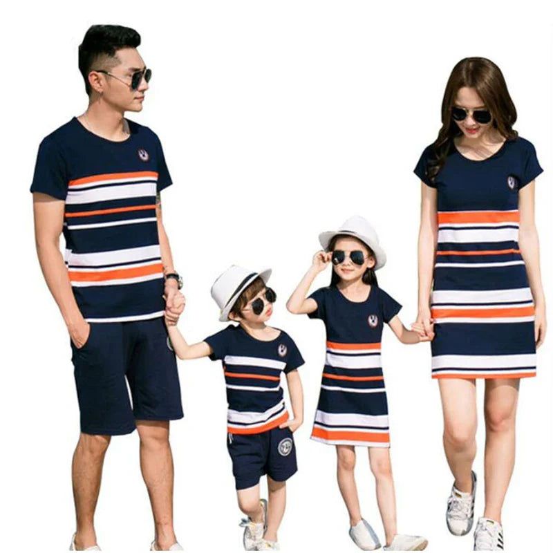 Mini Fashion™ – Leuk Voor Het Gezin – Gestreepte Familie Set